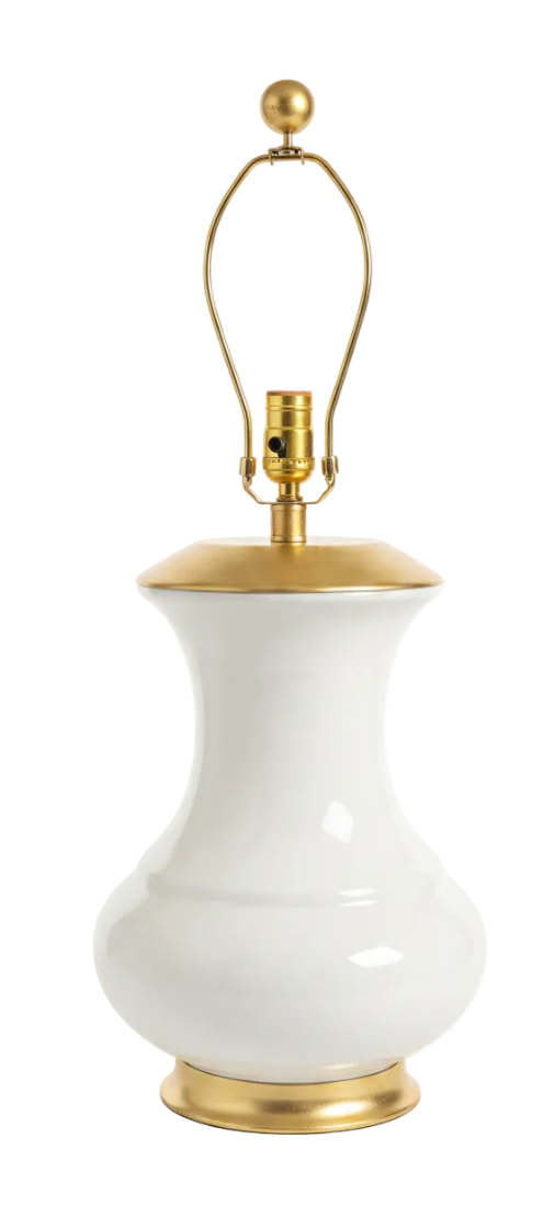 White & Gold Gourd Table Lamp