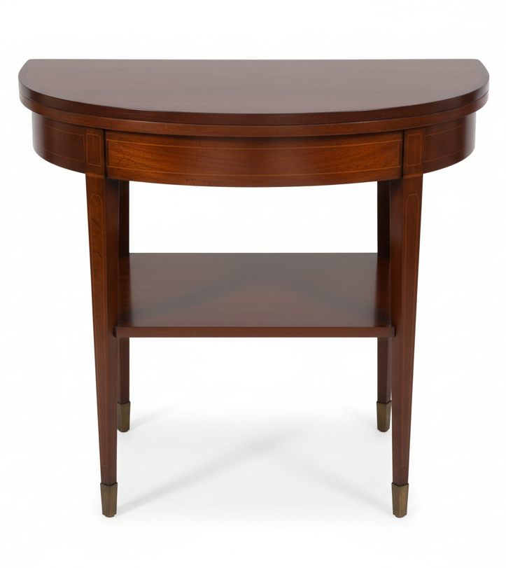 Sheraton Mahogany Demilune Game Table