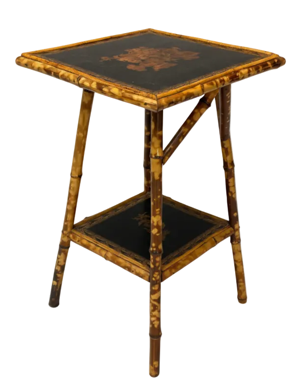 Small Chinoiserie Faux Bamboo Side Table