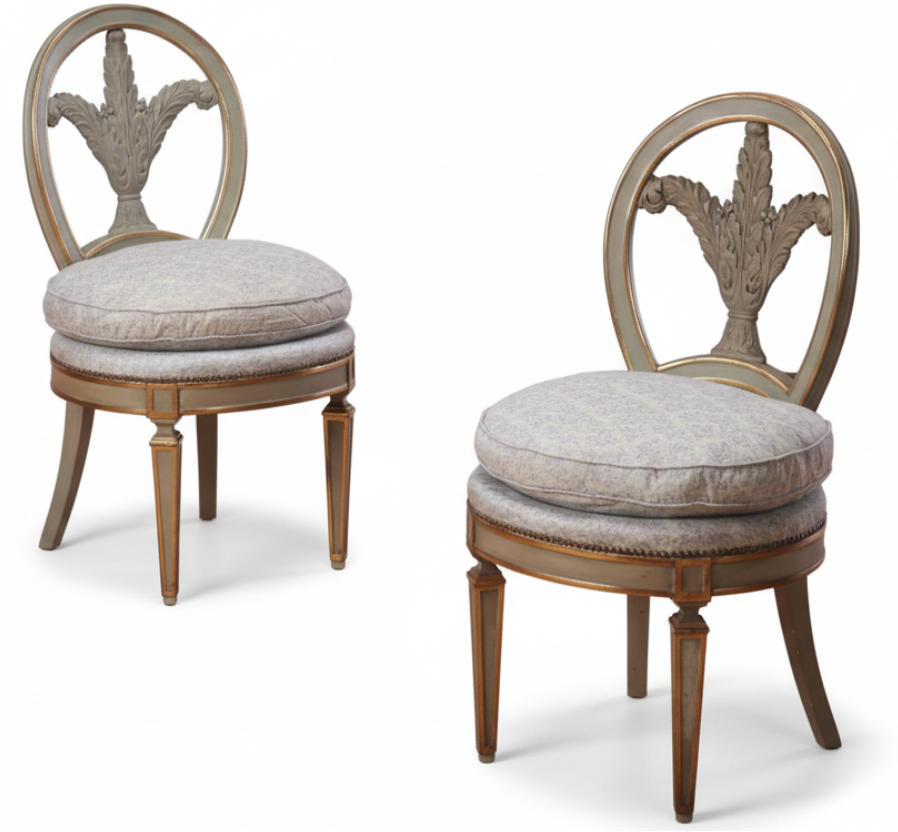 Pair of Acanthus Carved Side Chairs