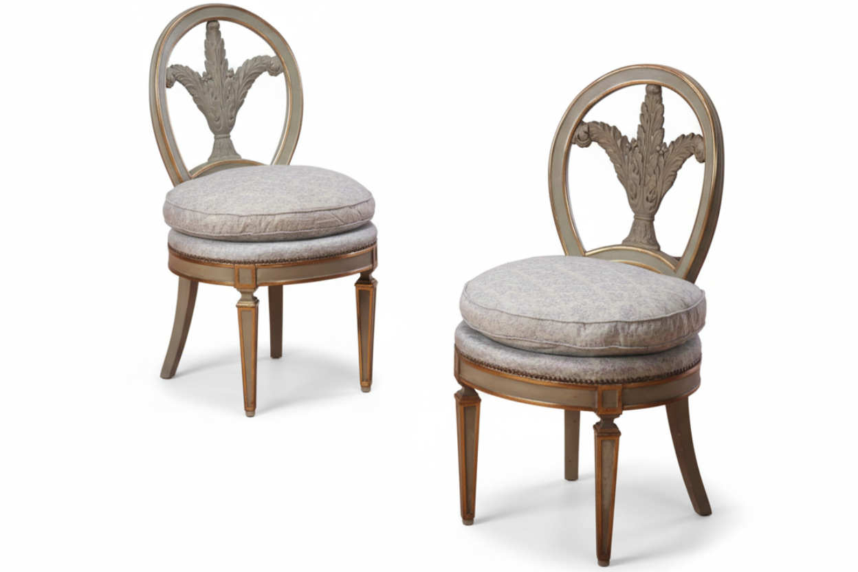 Pair of Acanthus Carved Side Chairs
