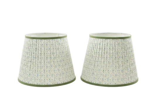 Pair of Light Green Floral Shades
