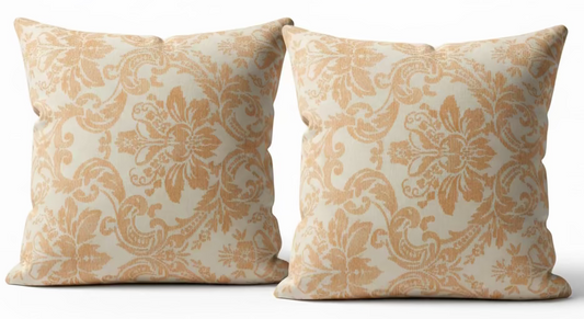 Pair of Peach Floral Pillows