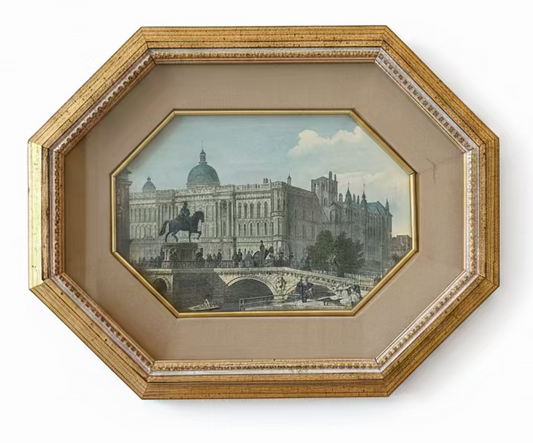 Pair of Octagonal Designer Framed Wall Art