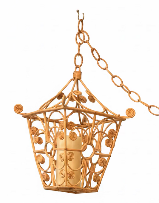 Vintaged Rolled Bamboo Bird Cage Lantern