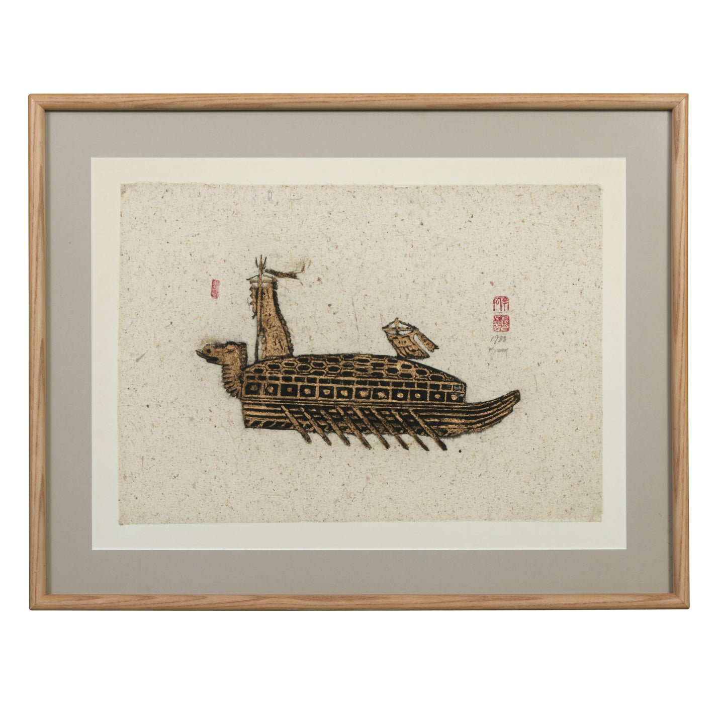 Chinese Trireme Vessel Print - Signed and Stamped
