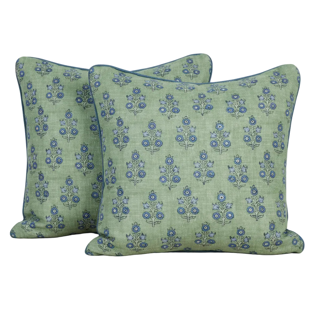 Green and Blue Floral GP & J Baker Pillows
