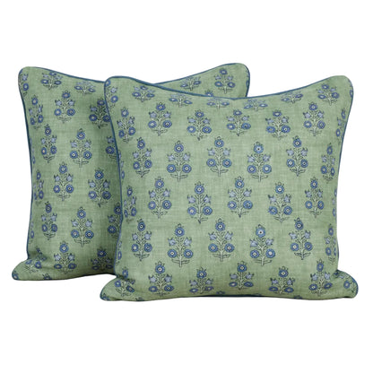 Green and Blue Floral GP & J Baker Pillows