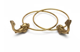 Pair of Brass Koi Towel Ring