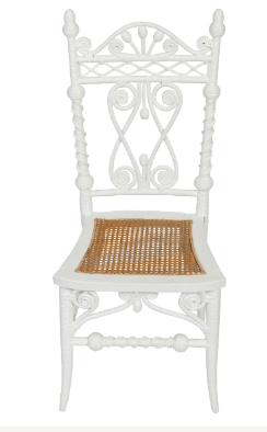White Eastlake Style Chair with Cane Seat
