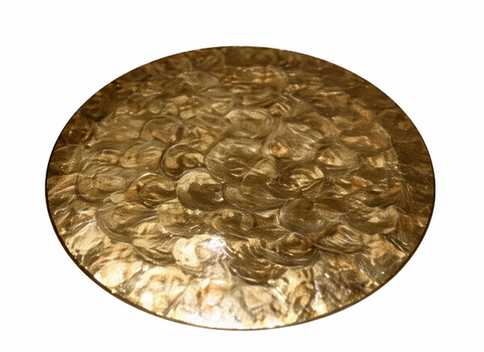 Amber Capiz and Gold Charger