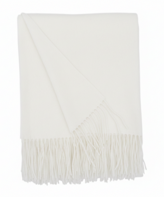 95% Merino 5% Cashmere Classic Woven Throw Blanket