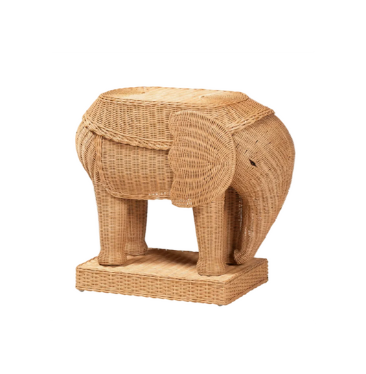 Rattan Elephant Side Table