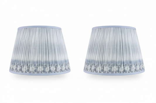 Pair of Blue Ikat Lampshades