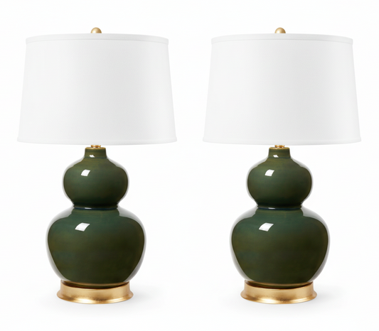 Pair of Jade Lamps