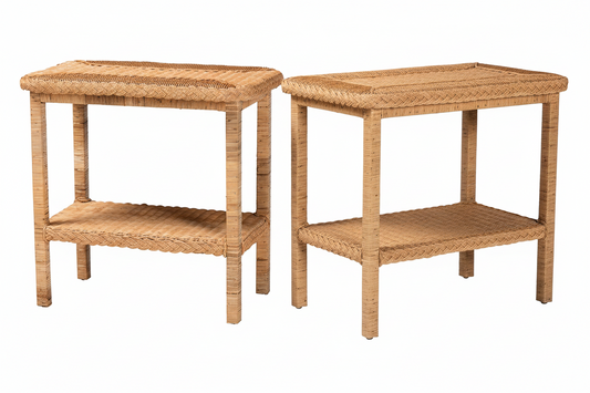 Pair of Rattan Side Tables