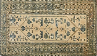 Blue and Cream Oushak Rug