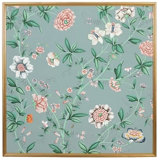 Vintage Hand Painted Chinoiserie Wallpaper Panels