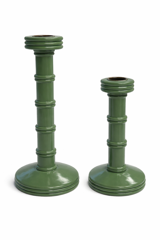 Set of 2 Green Candlesticks
