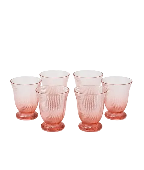 Set of 6 Pink Glasses