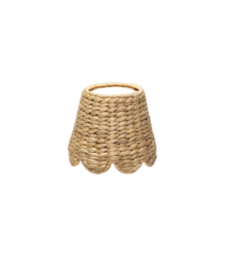 Scalloped Seagrass Lampshade for Cordless Lamp