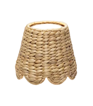 Scalloped Seagrass Lampshade for Cordless Lamp