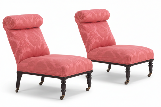 Pair of French Napoleon III Boudoir Chairs Circa 1860