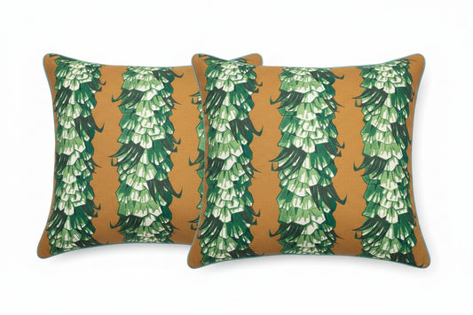 Pair of Brown & Green Pillows