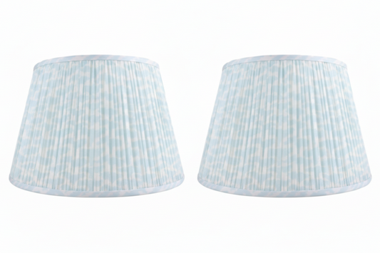 Pair of Aqua Animal Print Lampshades