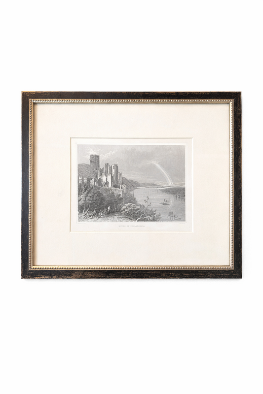 Ruins of Stolzenfels Antique Etching