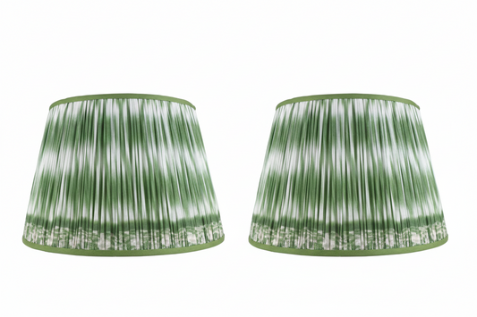 Green Ikat Shirred Shade