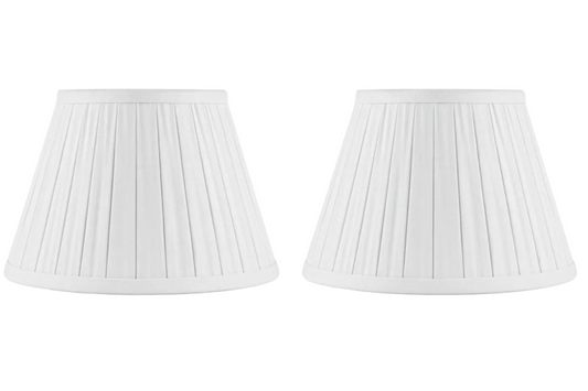 Pair of Box Pleated Linen Lampshades