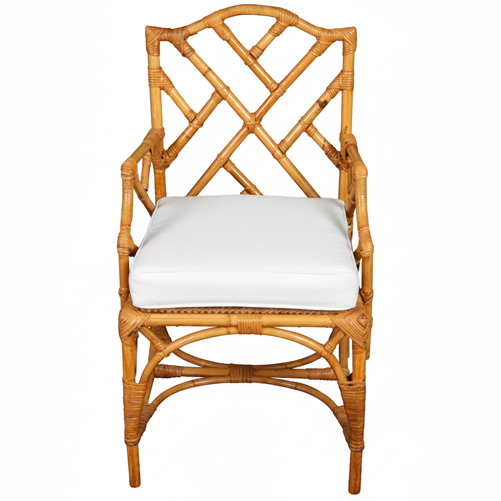 Vintage Bamboo Side Chair with Cane Seat