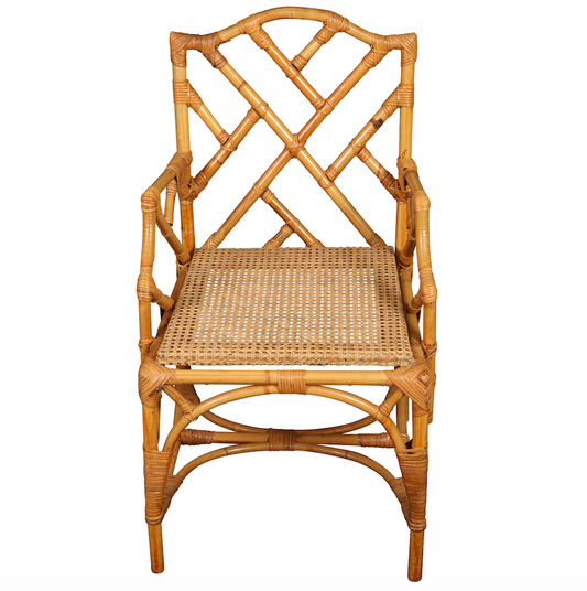 Bamboo side chair with cane seat