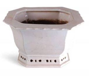 15" White Rectangular Planter