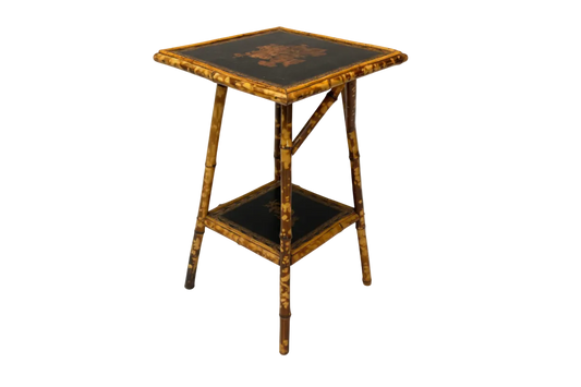 Small Chinoiserie Faux Bamboo Side Table