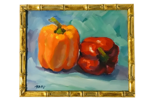 Original oil painting of peppers