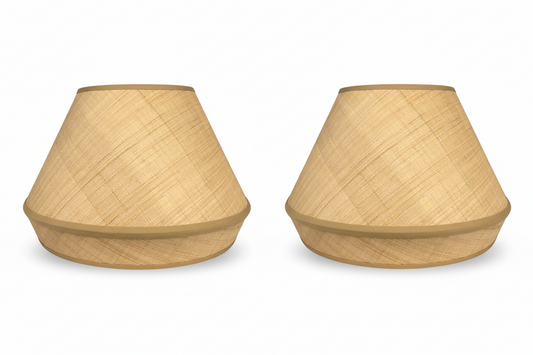 Natural Raffia Lamp Shade with Inverted Band
