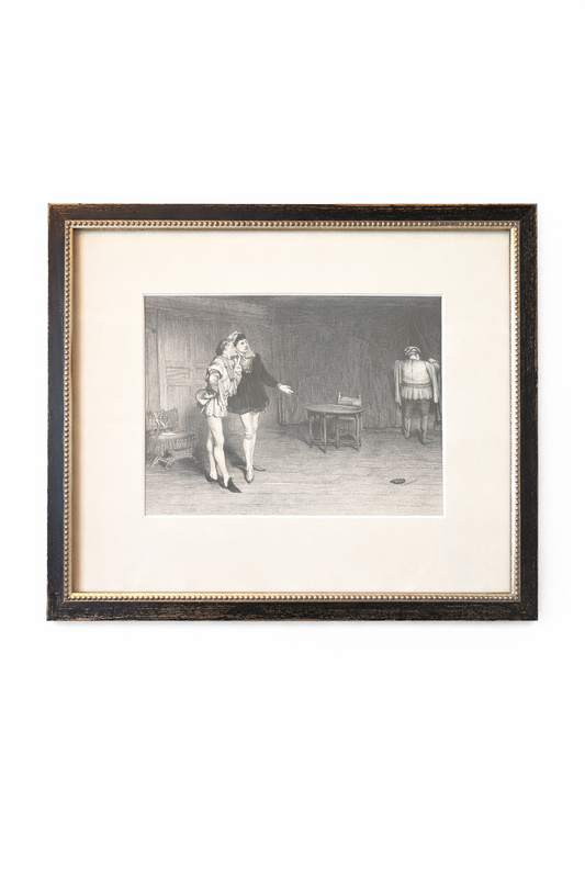 Prince Henry, Poins and Falstaff from Shakespeare's Play Antique Etching