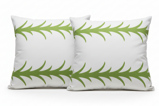 Pair of Green Vine Designer Pillows
