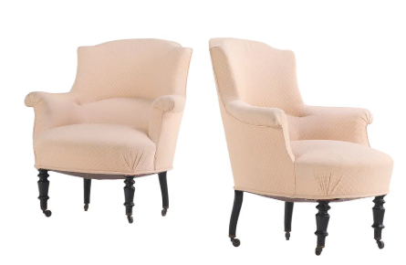 Pair of French Napoleon III Lounge Chairs