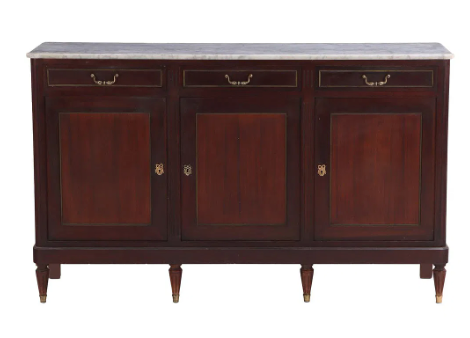 French Mahogany Louis XVI Marble Top Sideboard