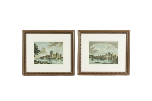 Pair of Lithographs of English Castles