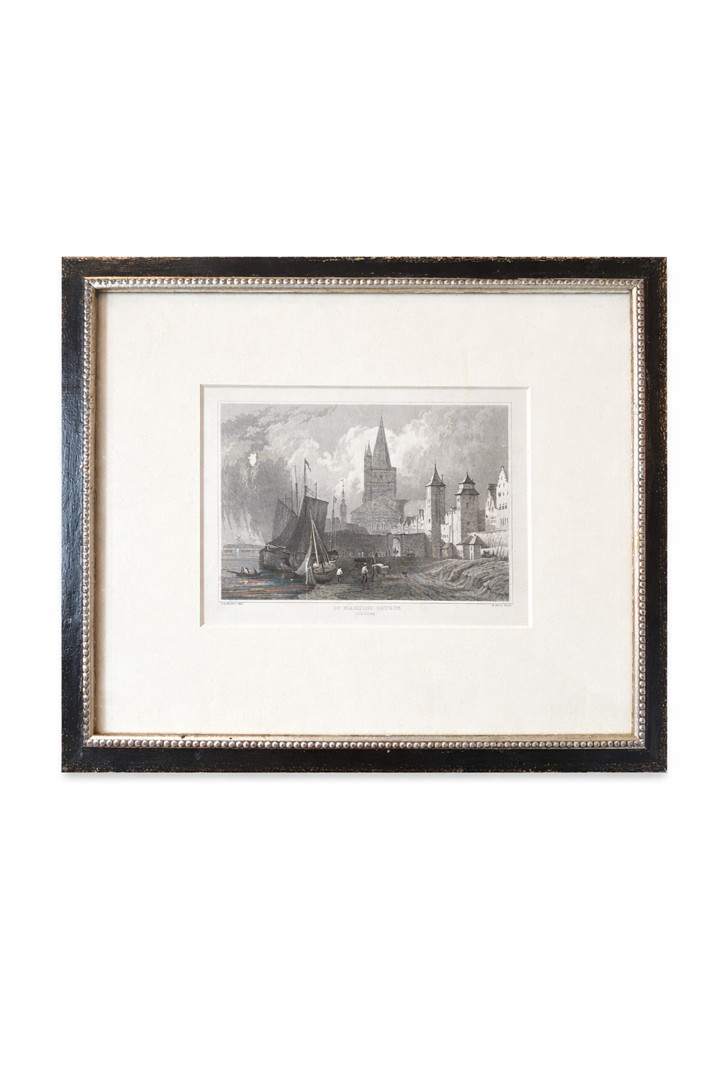 St Martins Church Cologne Antique Etching