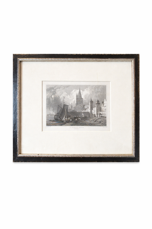 St Martins Church Cologne Antique Etching