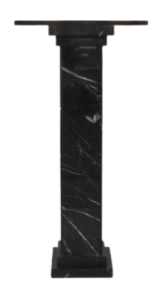 Black Marble Square Pedestal with Rectangular Top