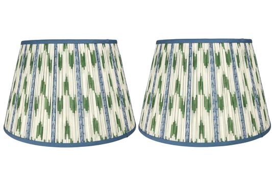 Pair of Blue and Green Lampshades