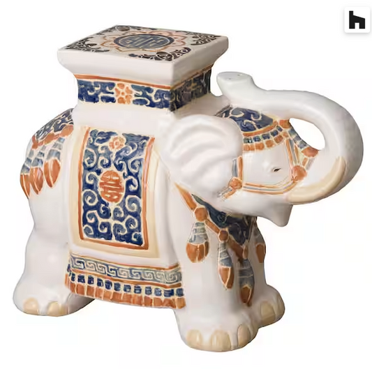 17" Elephant Garden Stool