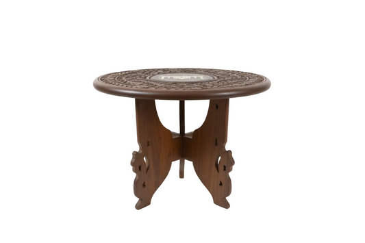 Hand Carved Wood with inlay Anglo Indian Side Table
