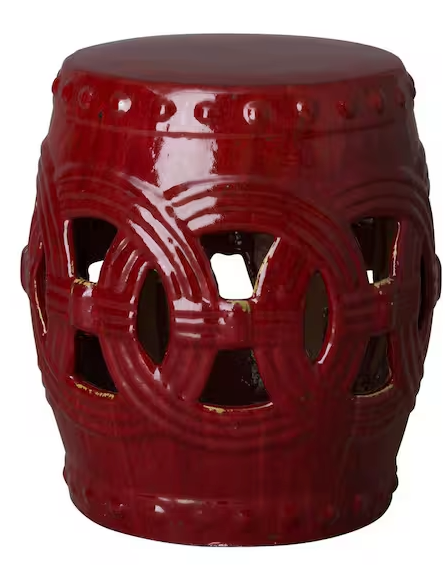 19" Red Garden Stool